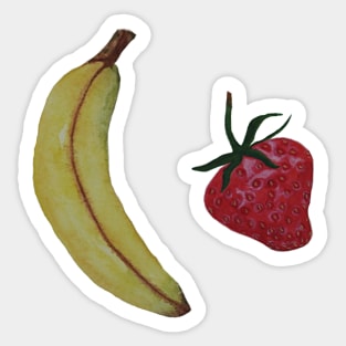 banana and strawberry stickers Sticker